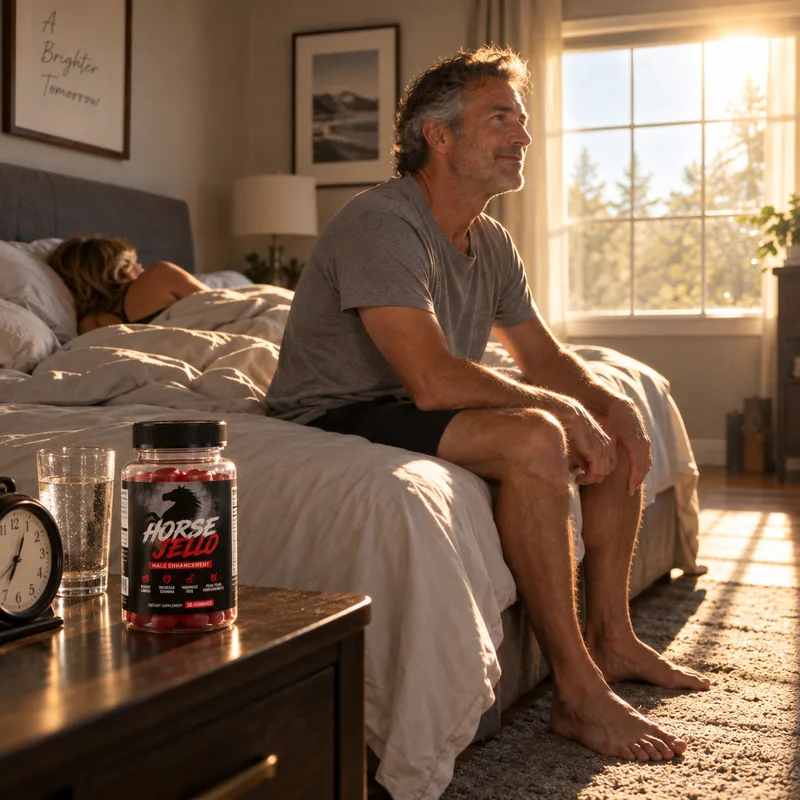 Man in his fifties waking up